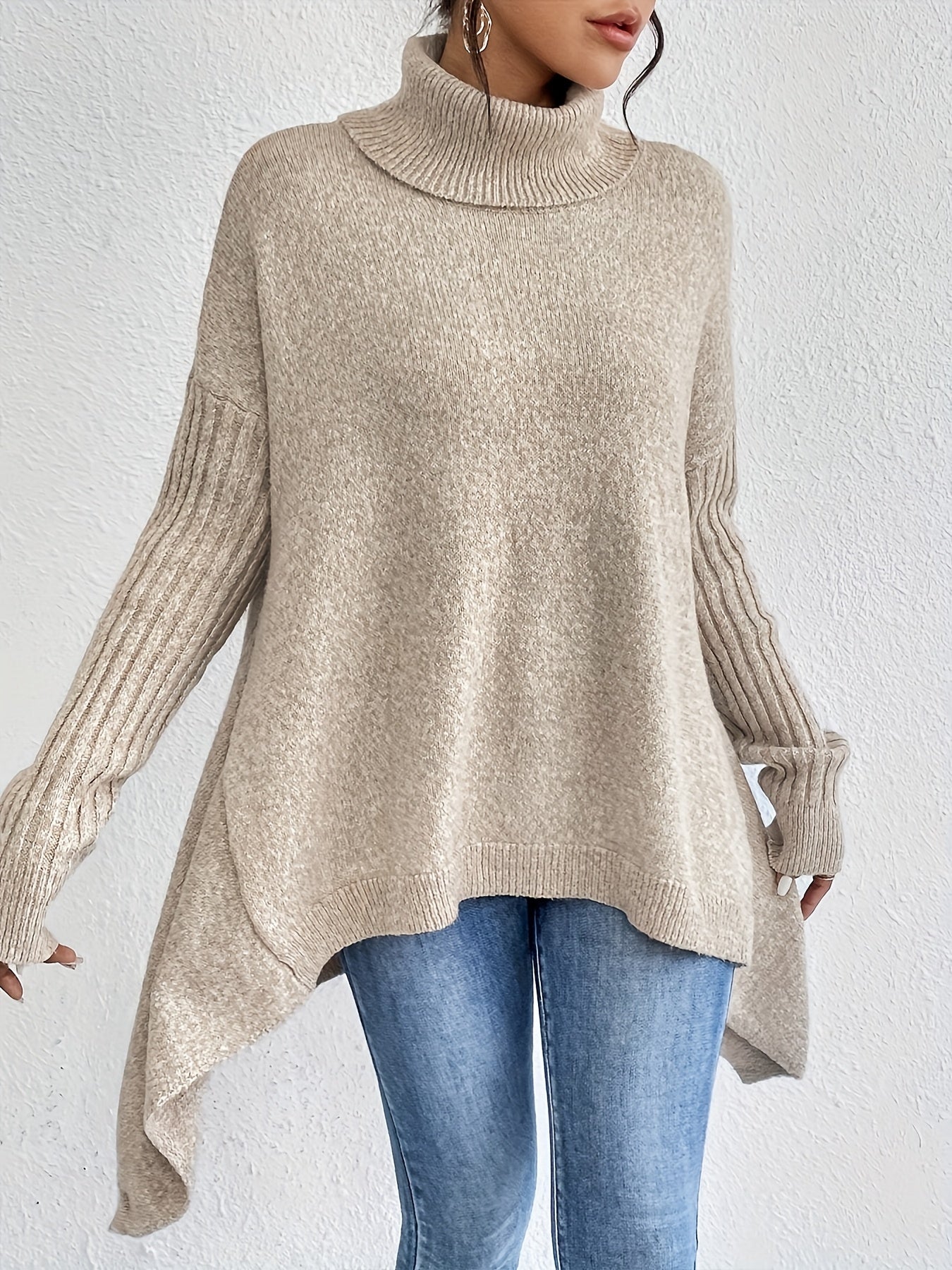 Pull oversize à col montant – Chaleur, douceur et élégance