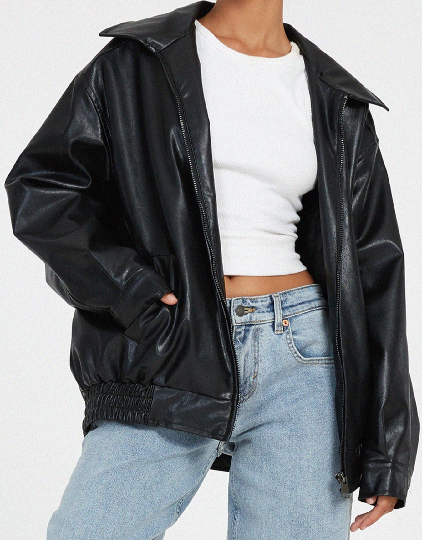 Veste en Cuir PU – Design Durable et Intemporel