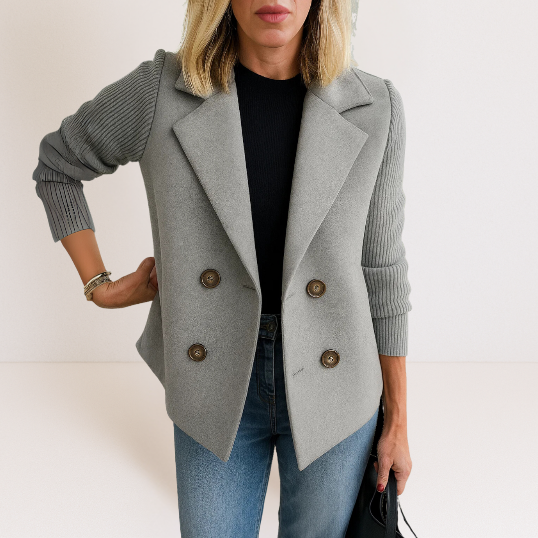 Knitted Elegance Blazer – Structure chic et confort ultime