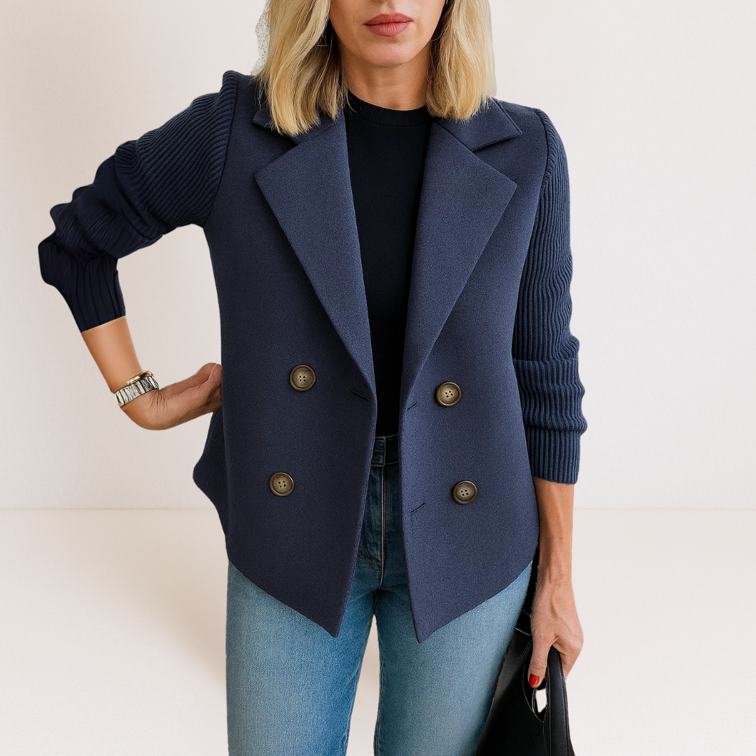 Knitted Elegance Blazer – Structure chic et confort ultime