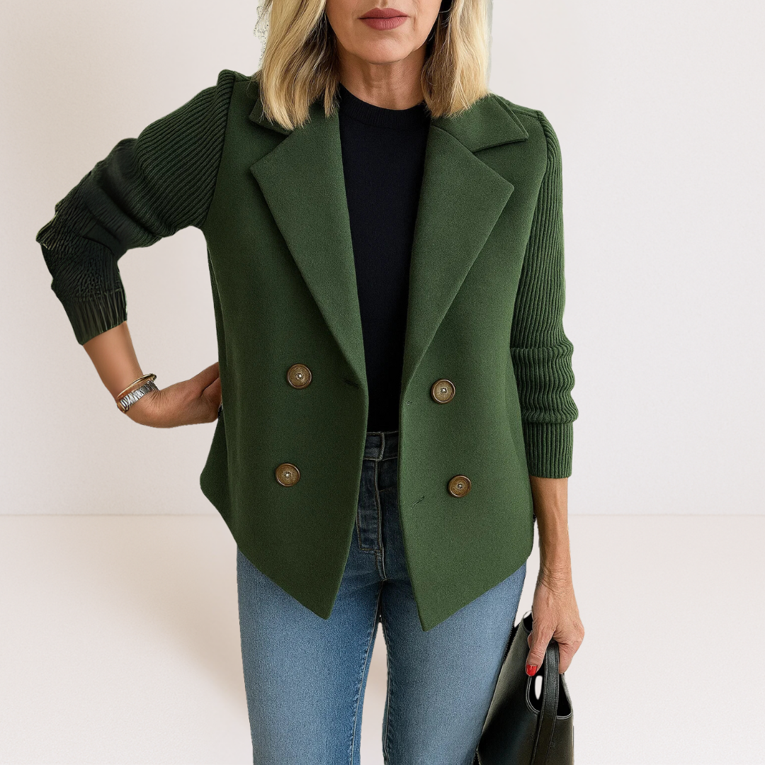 Knitted Elegance Blazer – Structure chic et confort ultime