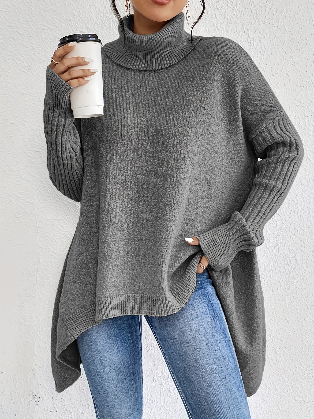 Pull oversize à col montant – Chaleur, douceur et élégance