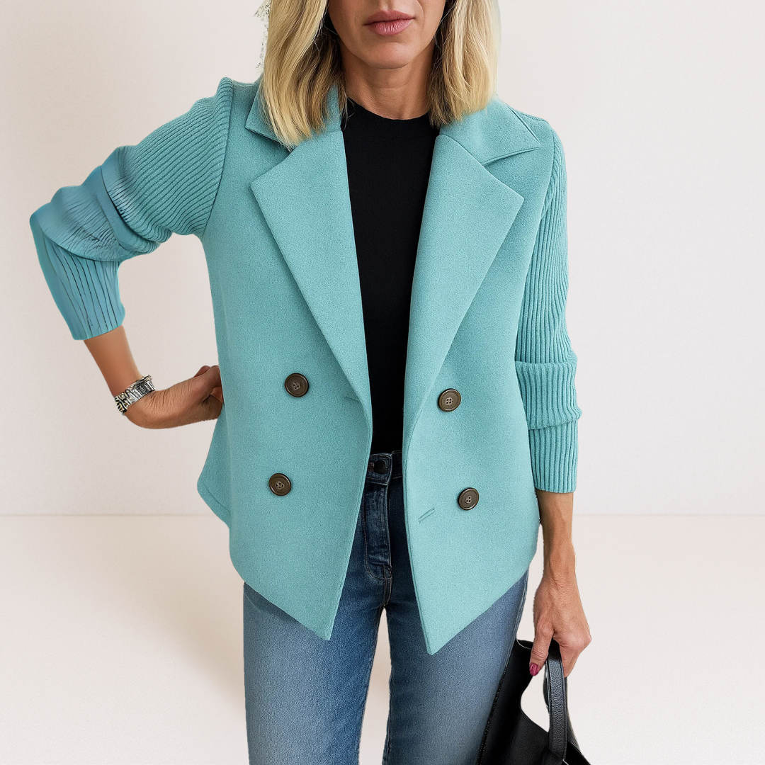 Knitted Elegance Blazer – Structure chic et confort ultime