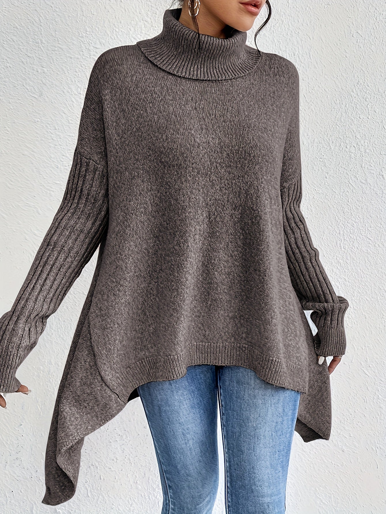 Pull oversize à col montant – Chaleur, douceur et élégance