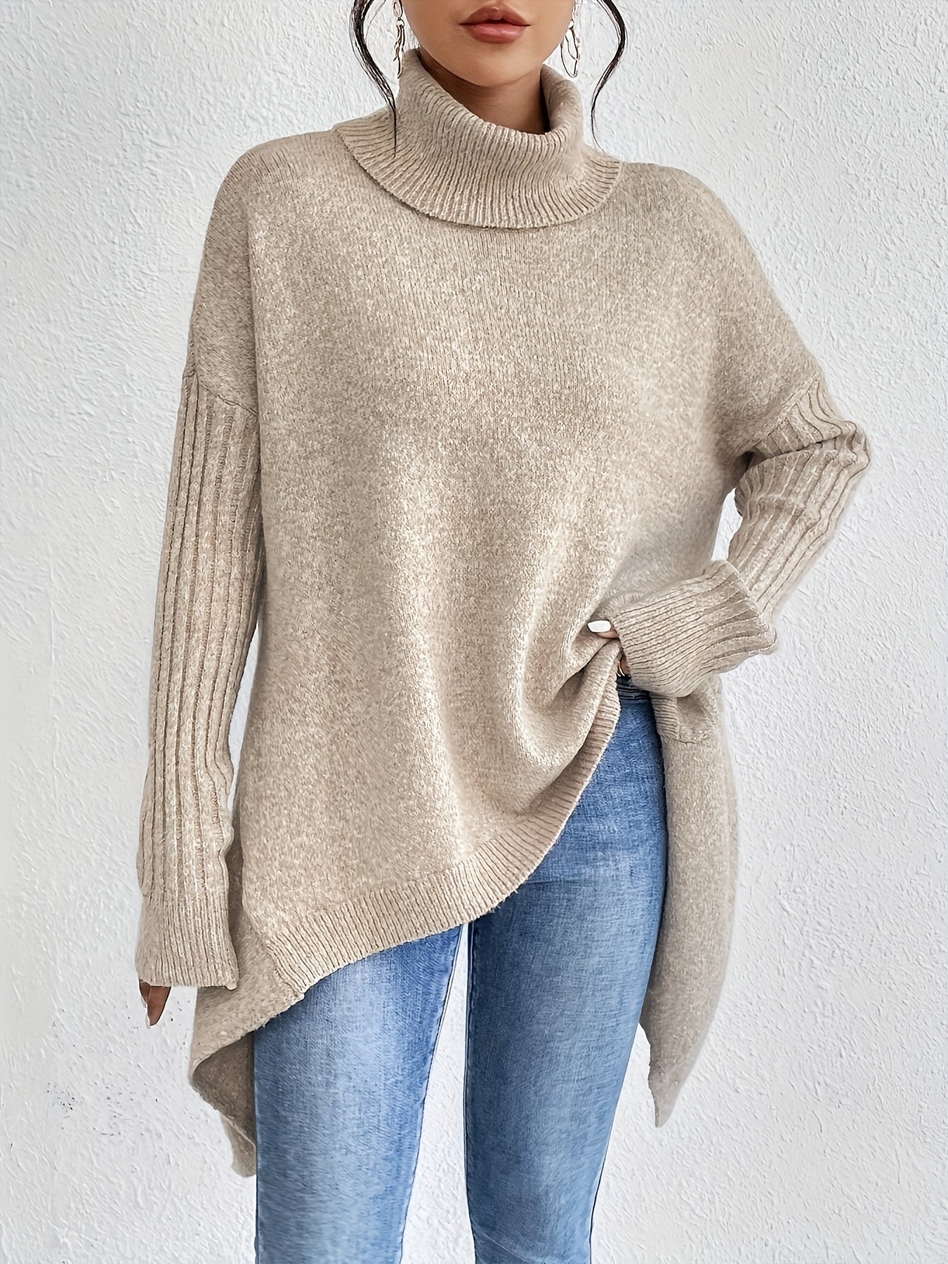 Pull oversize à col montant – Chaleur, douceur et élégance