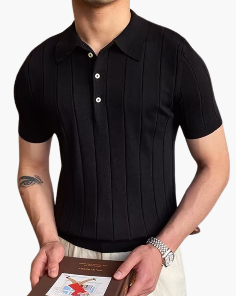 Polo en Coton Côtelé – Confort Luxueux et Style Intemporel