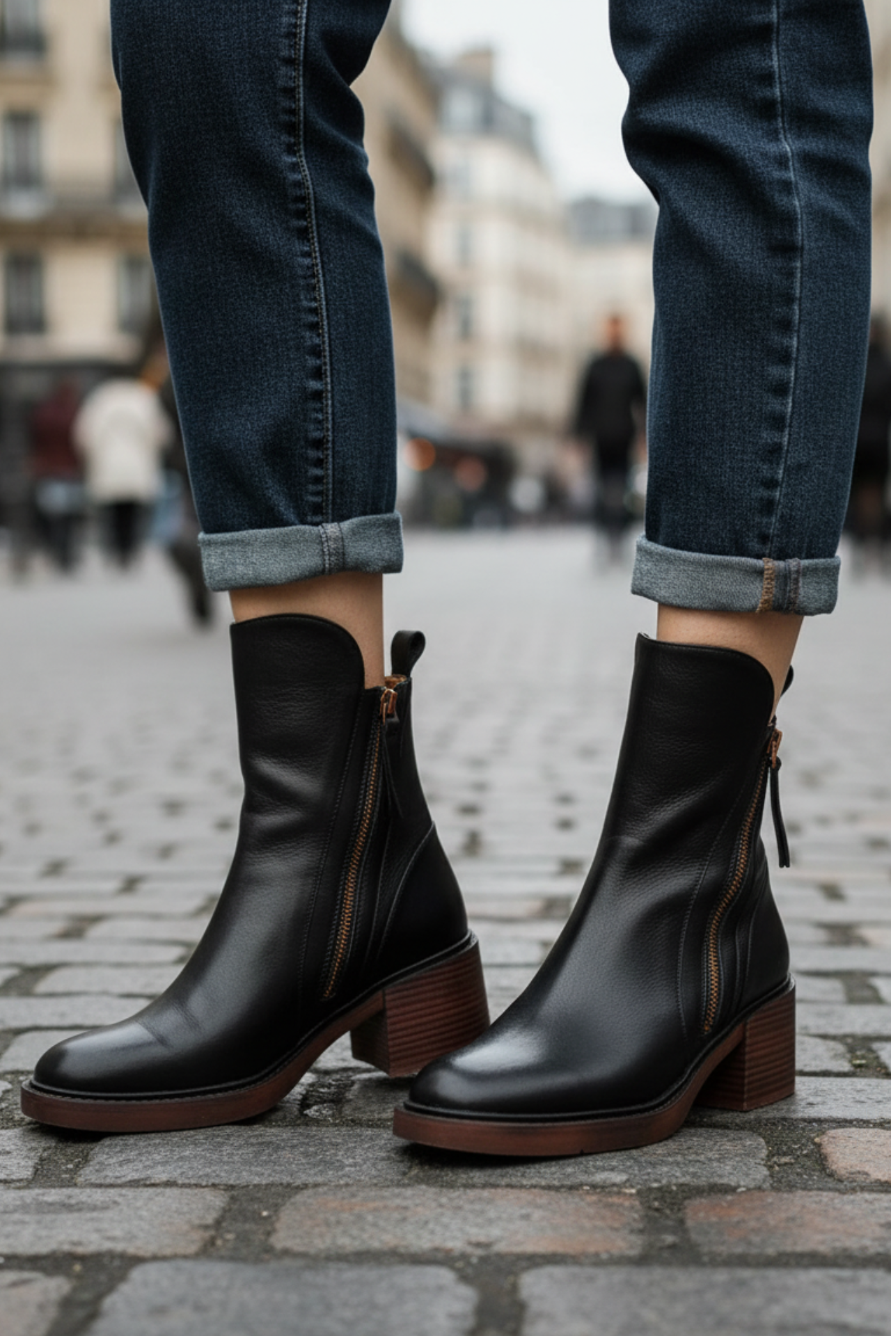 Bottines élégantes – Confort, hauteur & imperméabilité