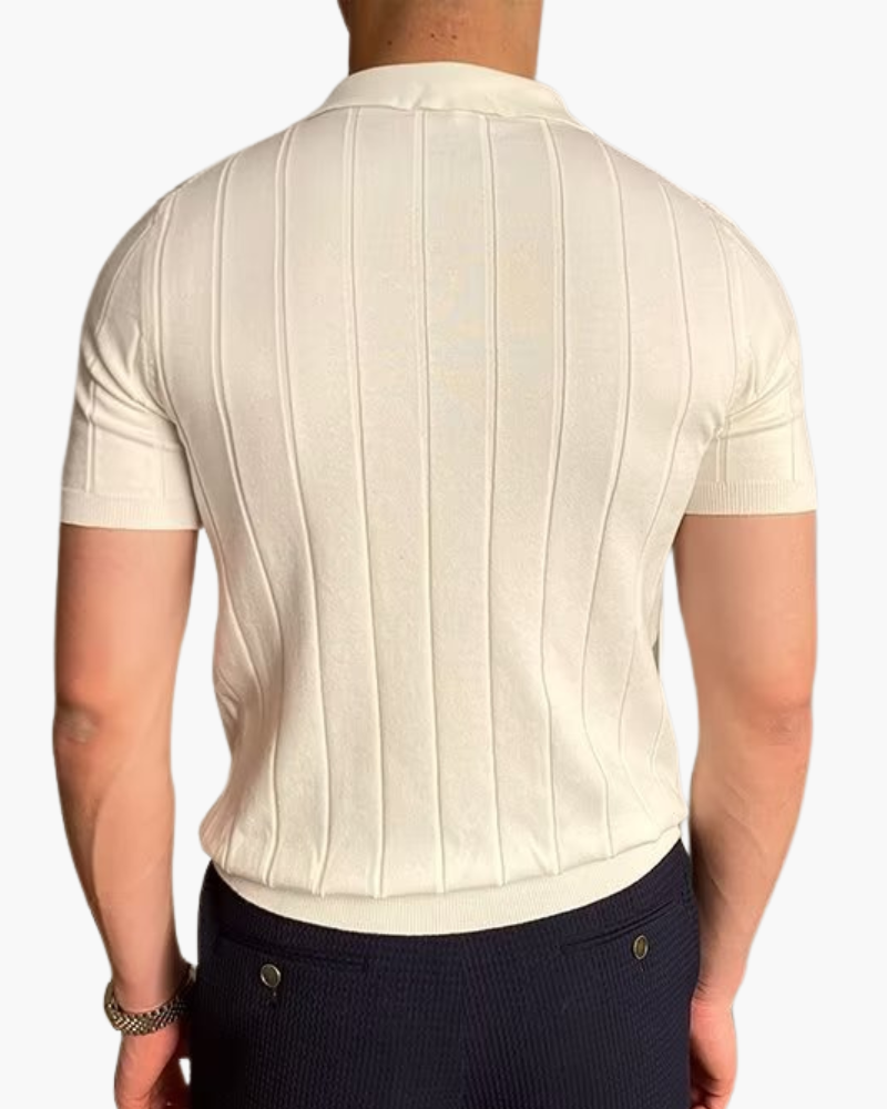 Polo en Coton Côtelé – Confort Luxueux et Style Intemporel