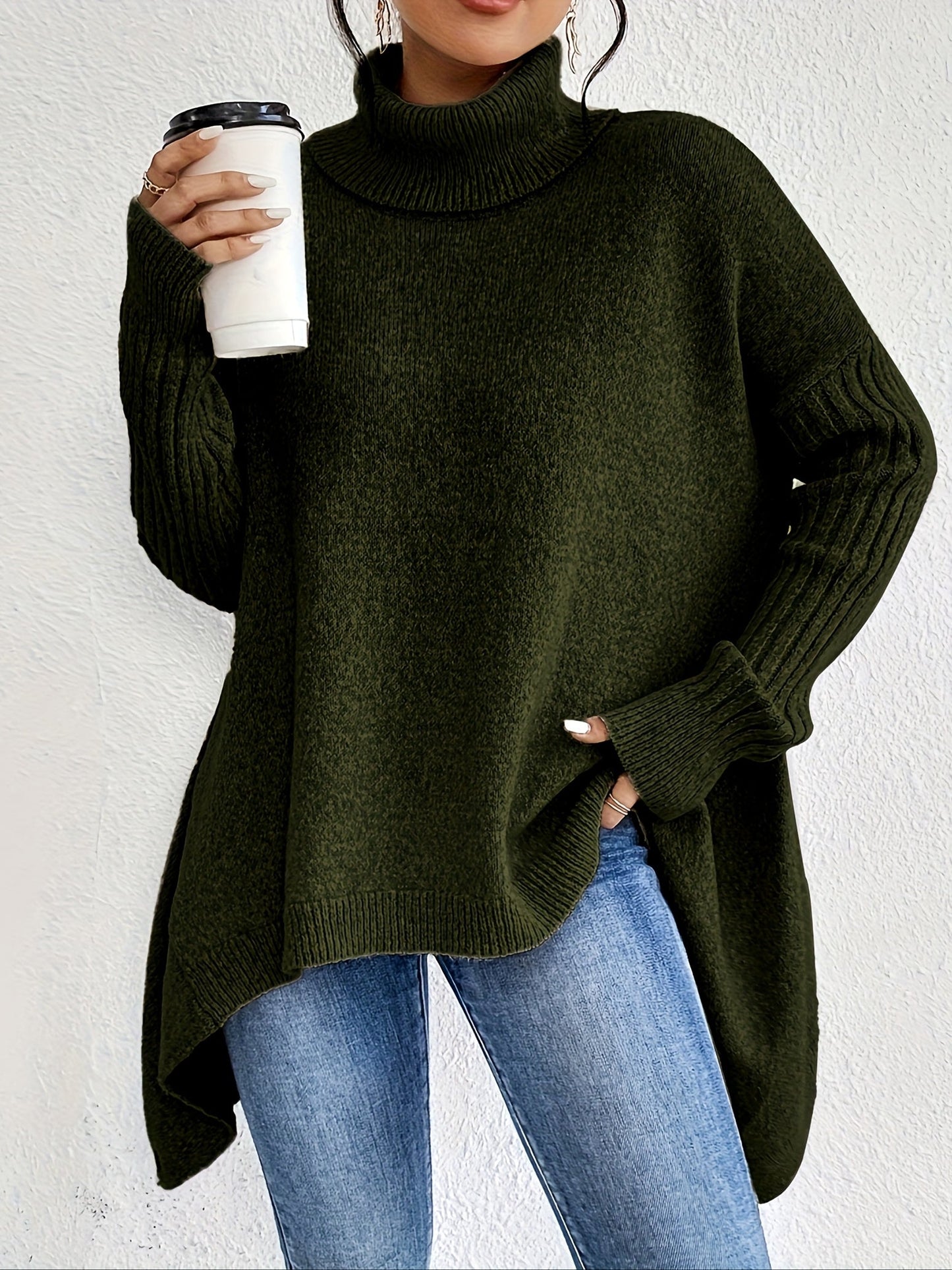 Pull oversize à col montant – Chaleur, douceur et élégance