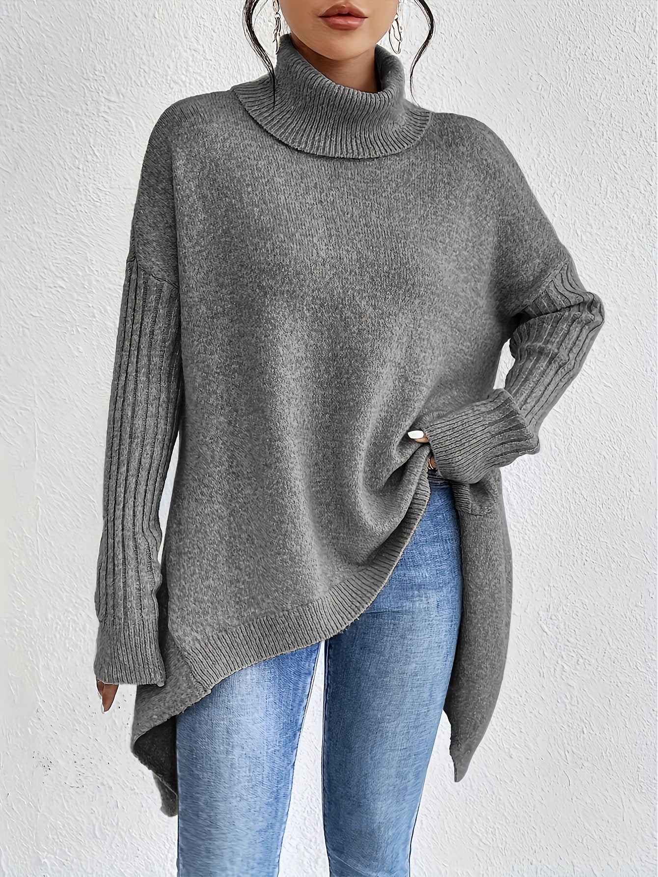 Pull oversize à col montant – Chaleur, douceur et élégance