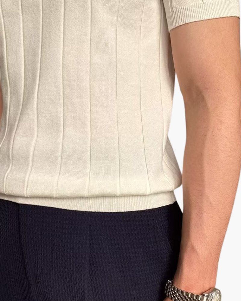 Polo en Coton Côtelé – Confort Luxueux et Style Intemporel