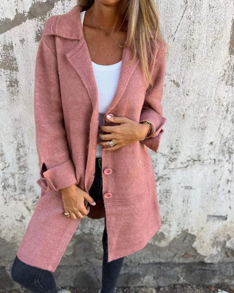 Manteau long à revers – Élégance décontractée pour chaque saison