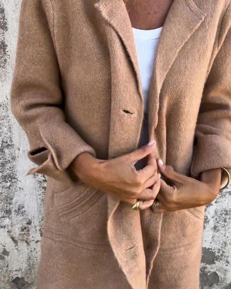 Manteau long à revers – Élégance décontractée pour chaque saison