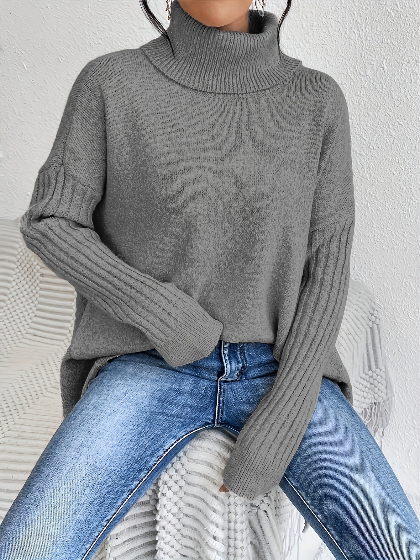 Pull oversize à col montant – Chaleur, douceur et élégance