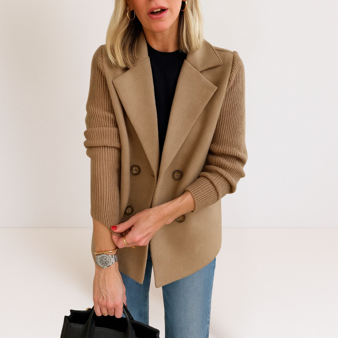 Knitted Elegance Blazer – Structure chic et confort ultime