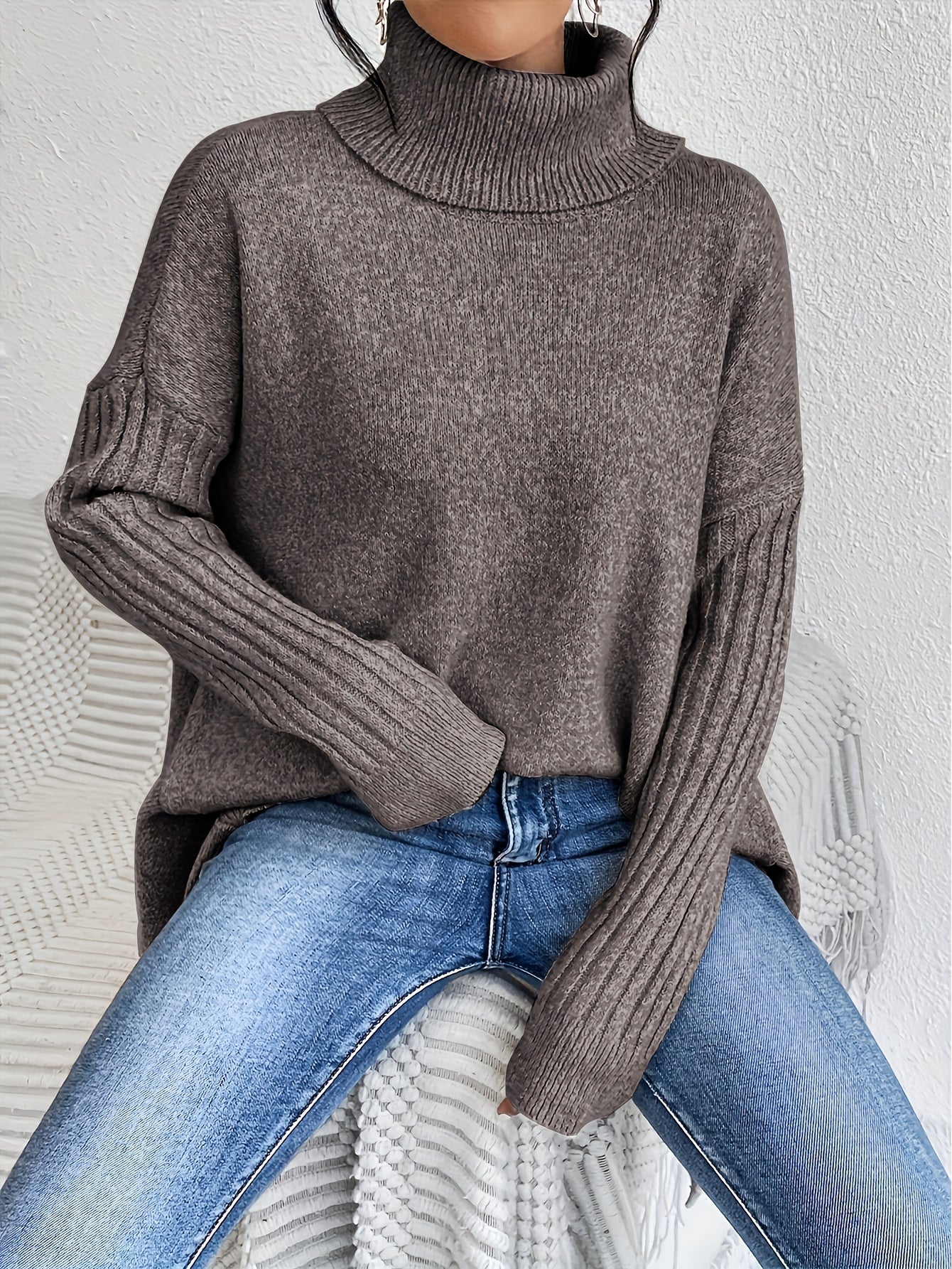 Pull oversize à col montant – Chaleur, douceur et élégance