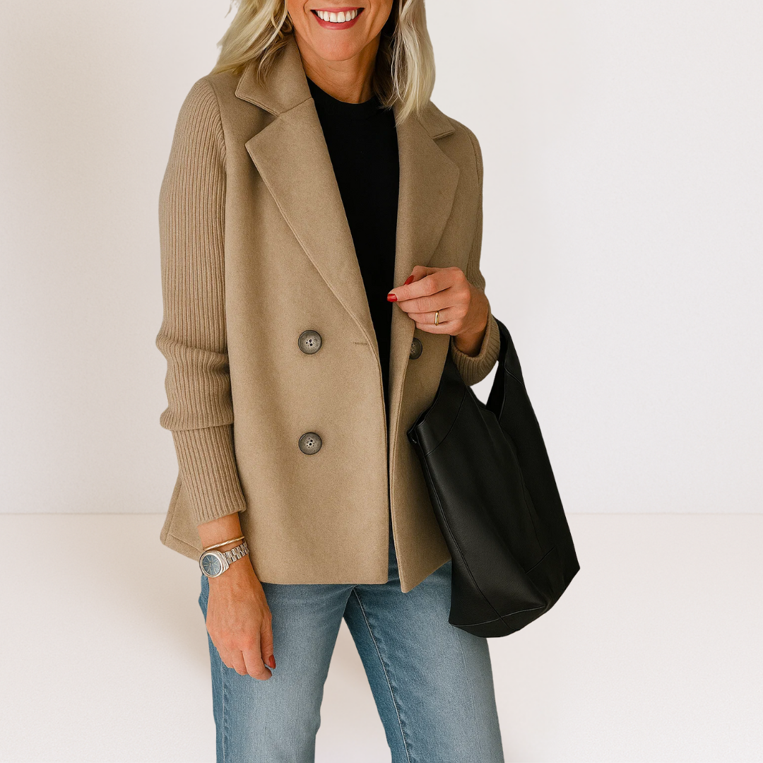 Knitted Elegance Blazer – Structure chic et confort ultime