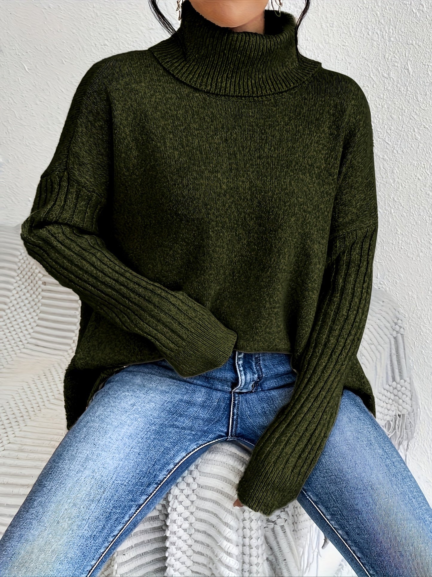 Pull oversize à col montant – Chaleur, douceur et élégance