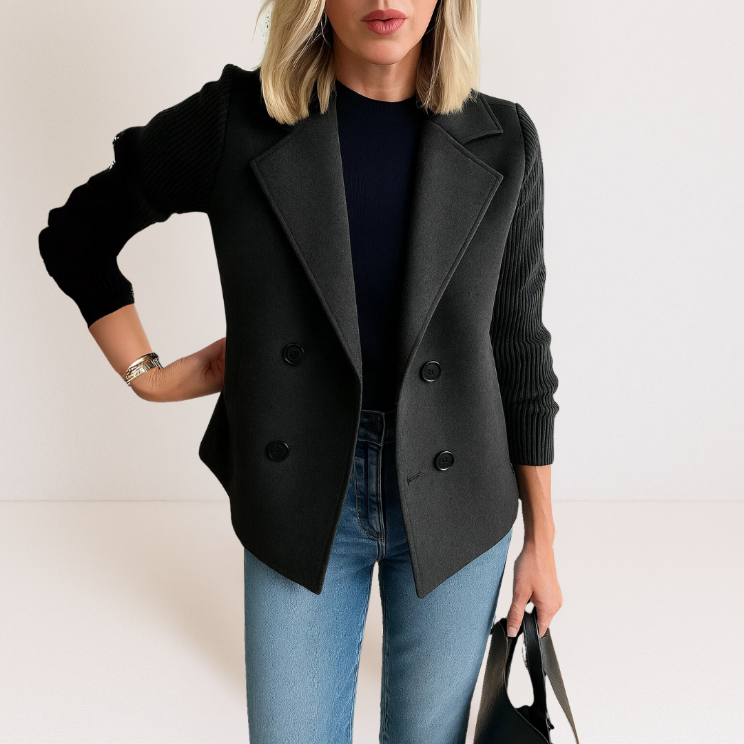 Knitted Elegance Blazer – Structure chic et confort ultime