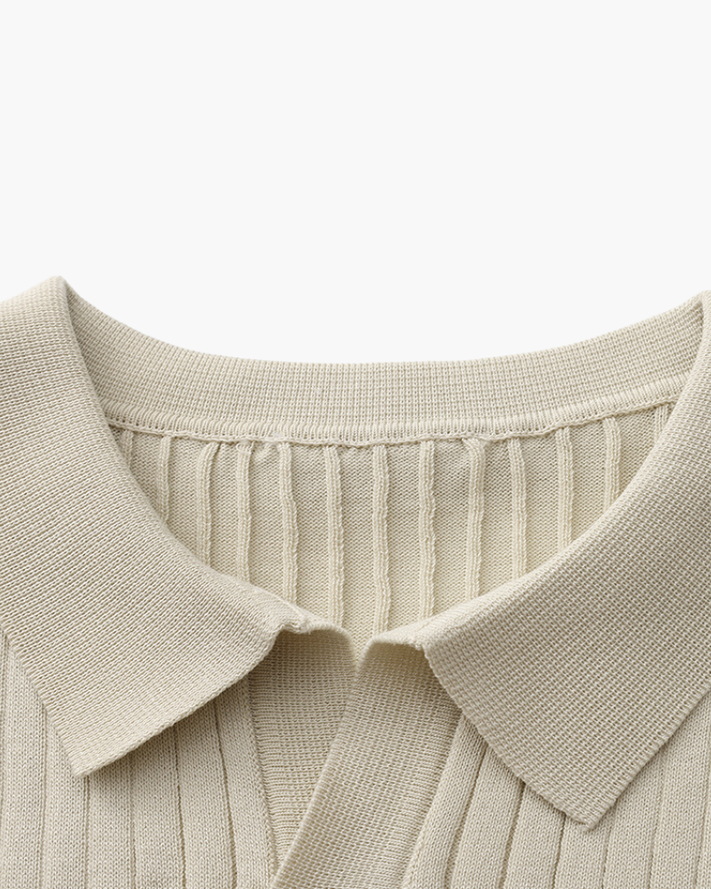 Polo – Maille côtelée premium et élégance intemporelle