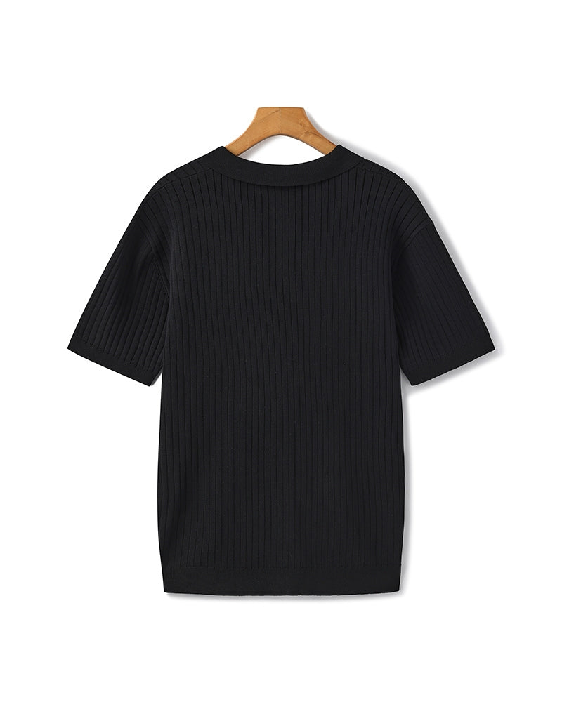 Polo – Maille côtelée premium et élégance intemporelle