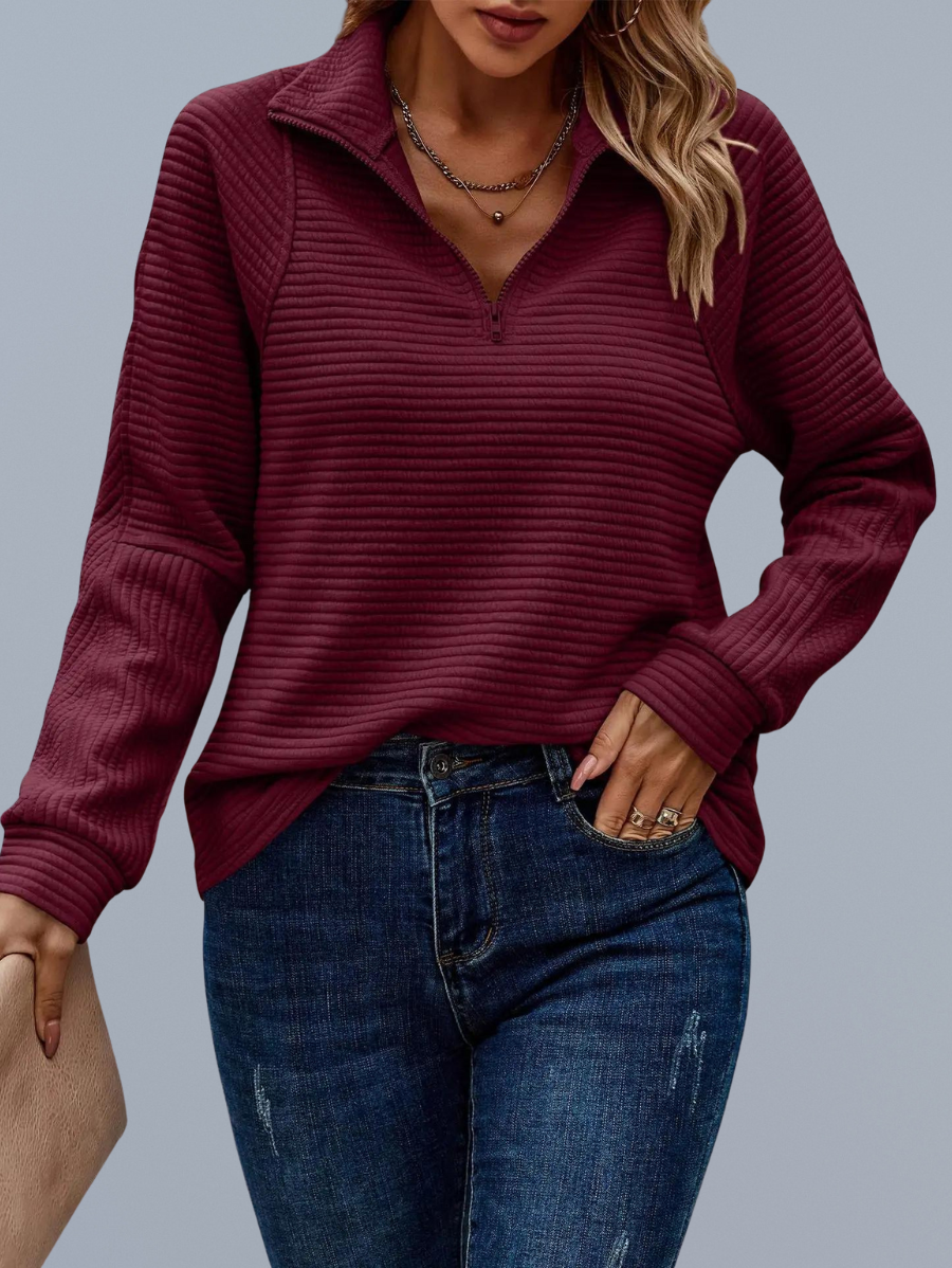 Pull à Demi-Zip – Confort Côtelé & Style Polyvalent