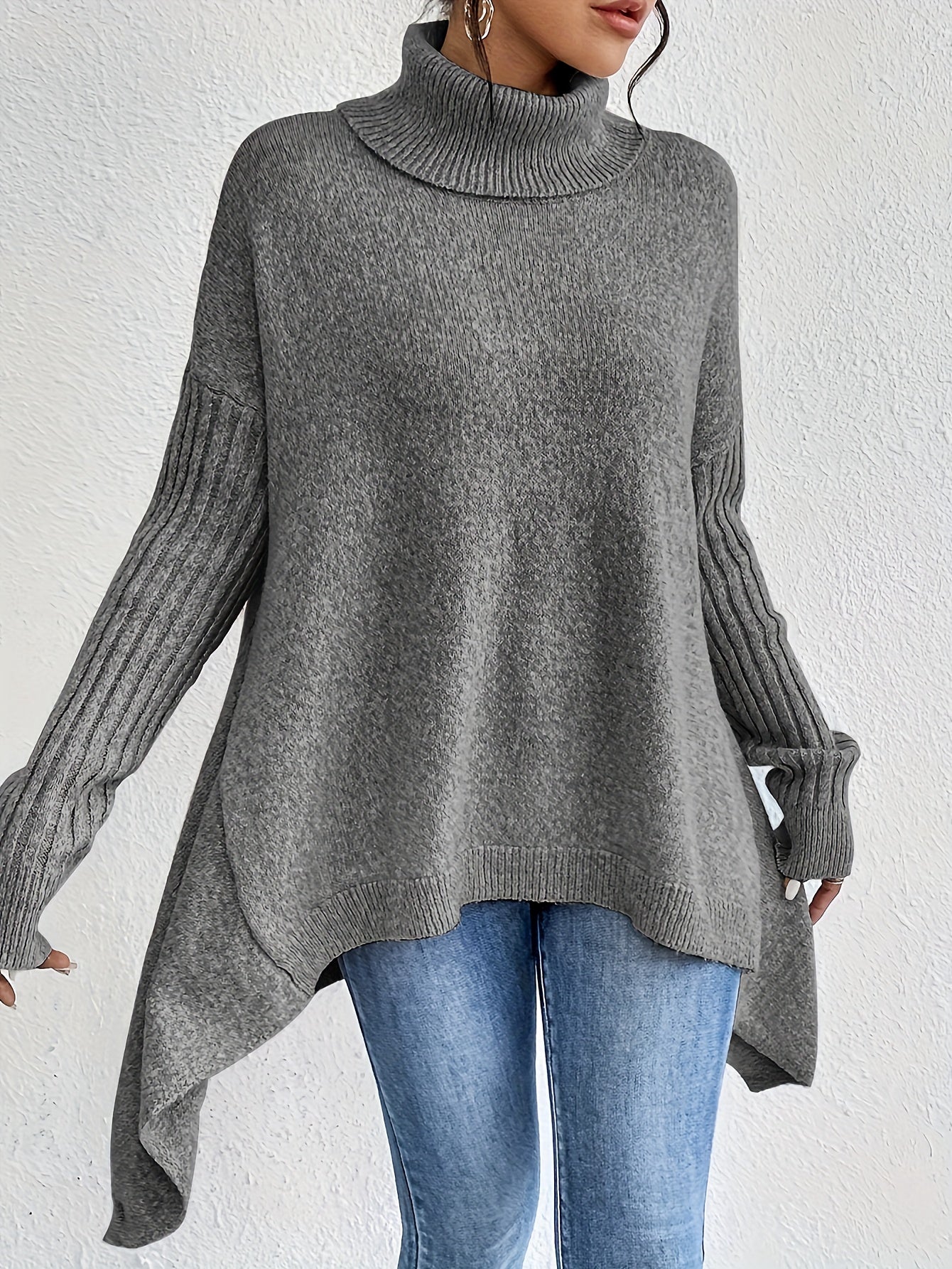 Pull oversize à col montant – Chaleur, douceur et élégance