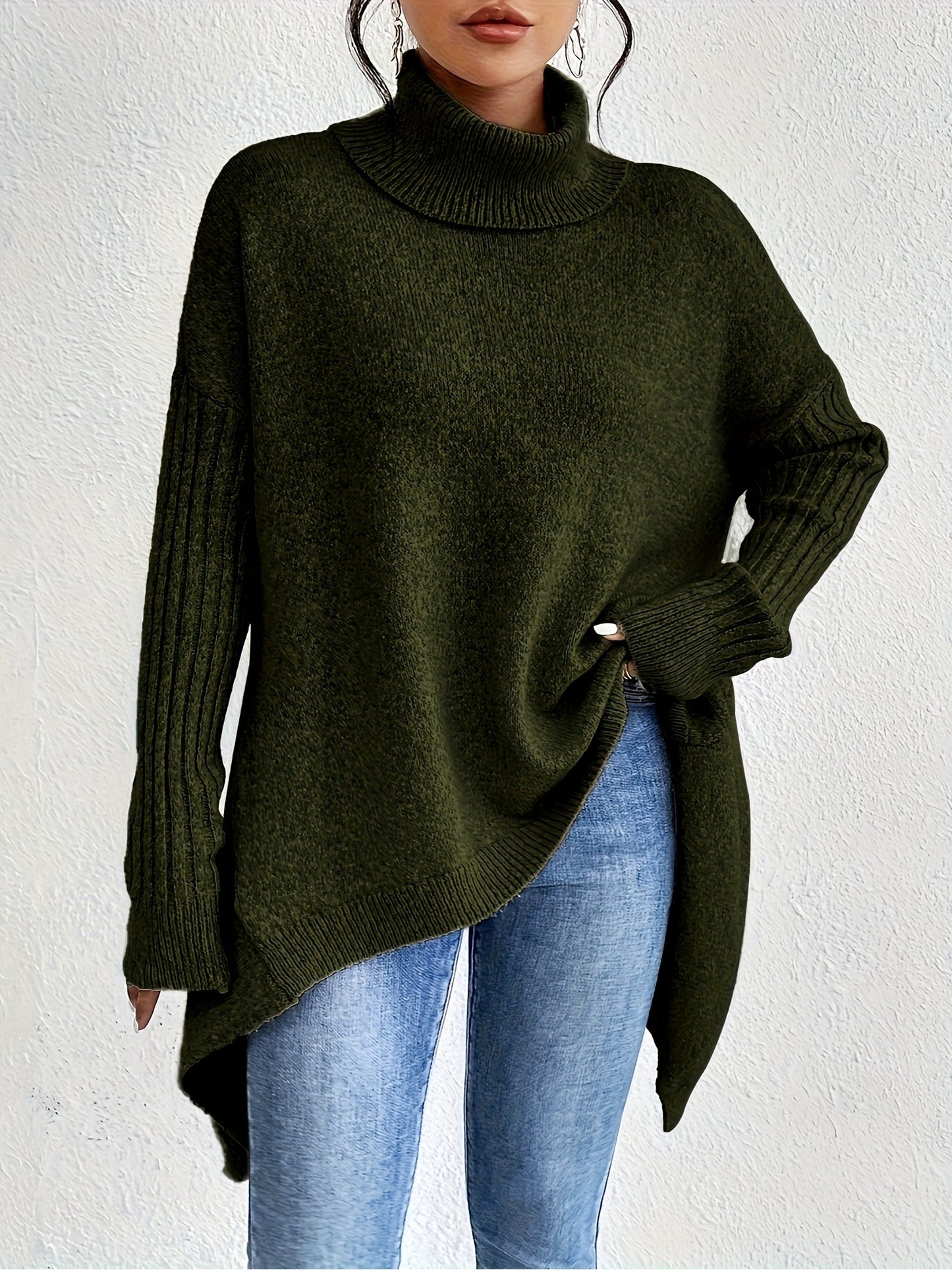 Pull oversize à col montant – Chaleur, douceur et élégance