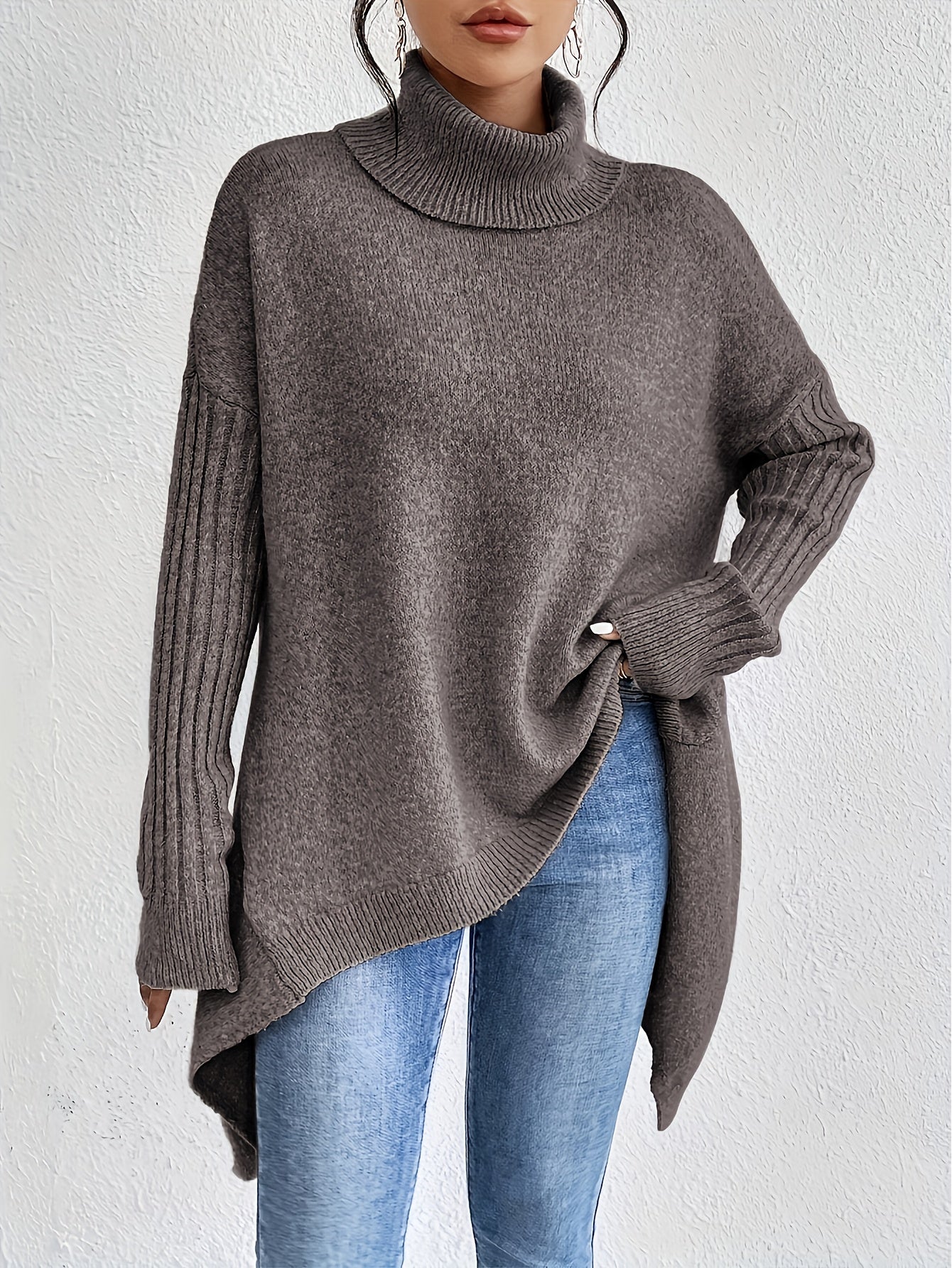 Pull oversize à col montant – Chaleur, douceur et élégance