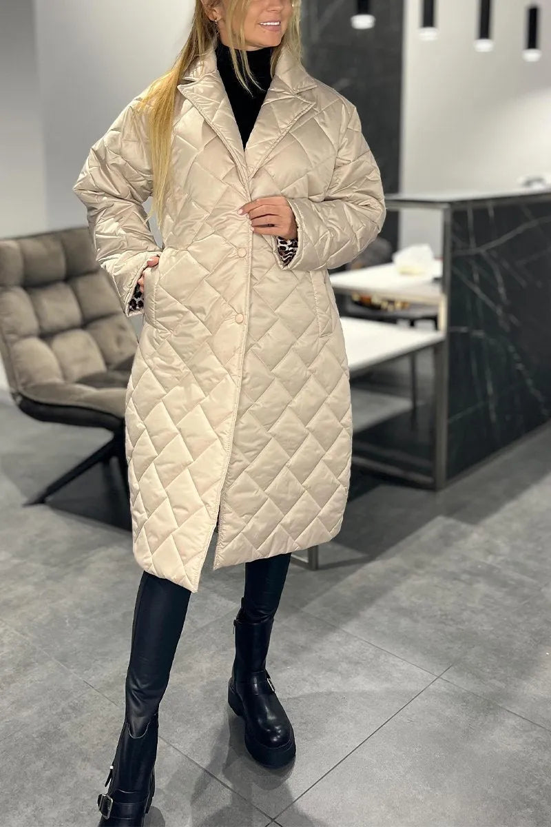 Manteau matelassé – Élégance intemporelle avec une touche léopard audacieuse