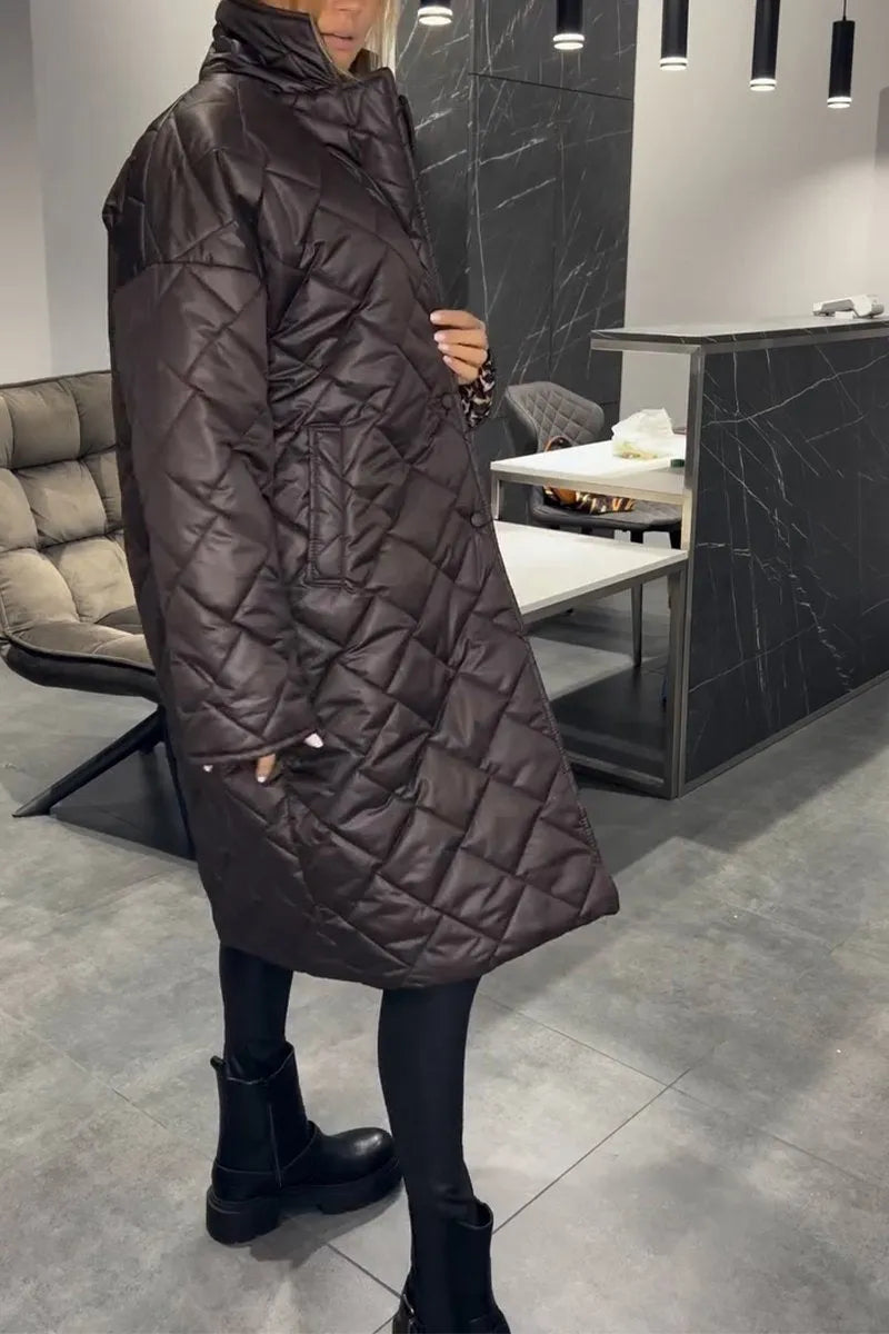 Manteau matelassé – Élégance intemporelle avec une touche léopard audacieuse