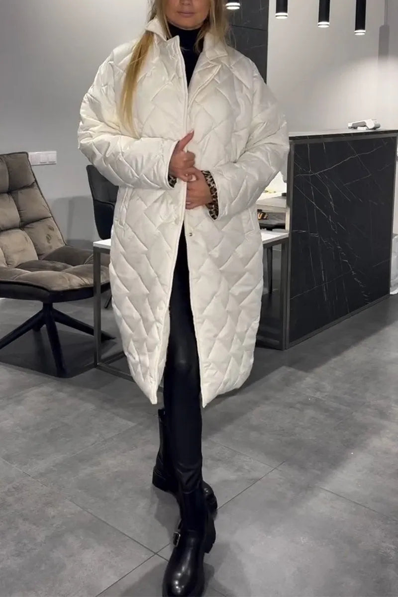 Manteau matelassé – Élégance intemporelle avec une touche léopard audacieuse