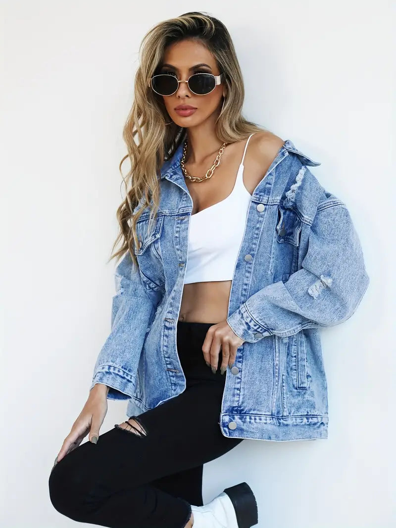 Veste en Jean Oversize – Style intemporel & confort absolu