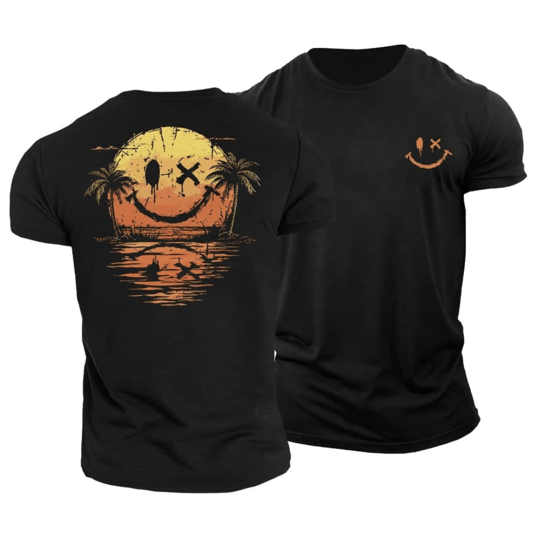 T-shirt Smiley d’Été – Léger & Respirant avec Imprimé Unique
