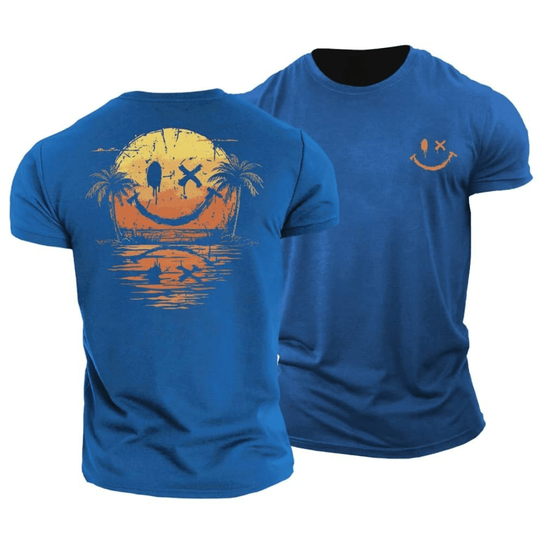 T-shirt Smiley d’Été – Léger & Respirant avec Imprimé Unique