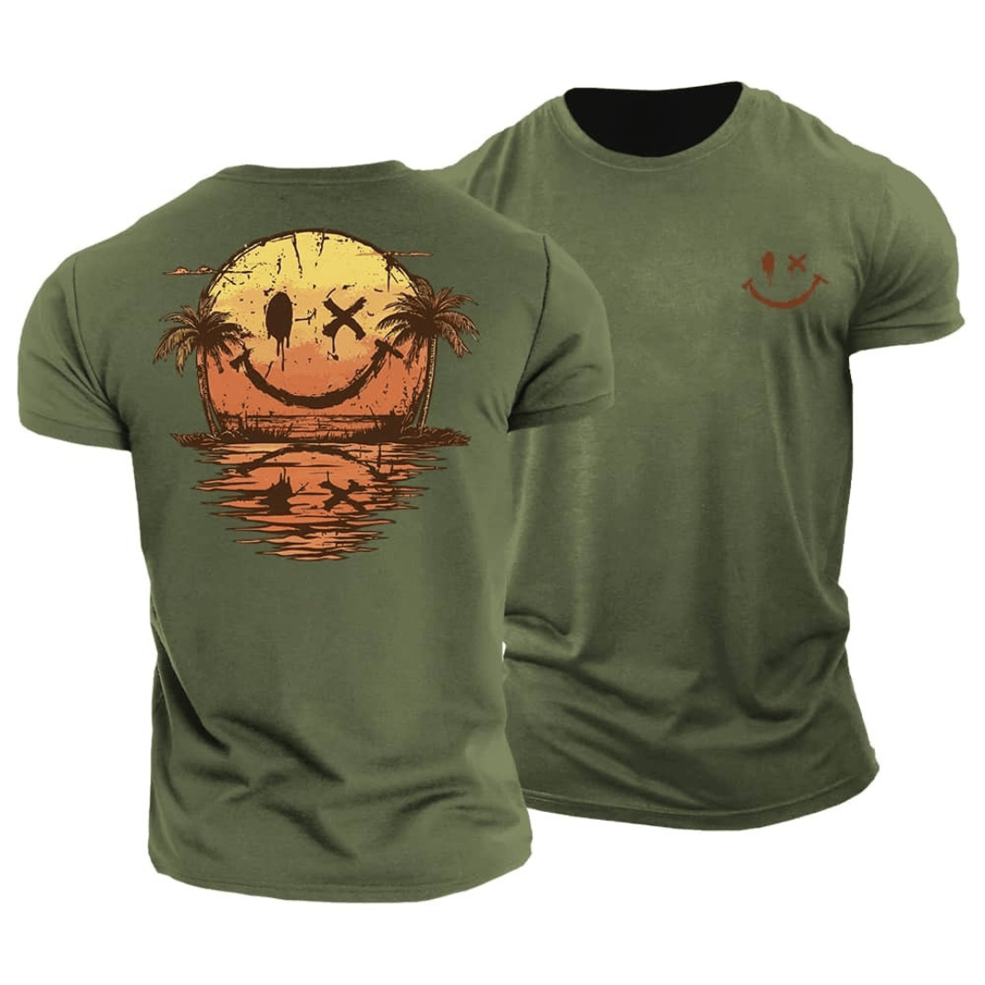 T-shirt Smiley d’Été – Léger & Respirant avec Imprimé Unique