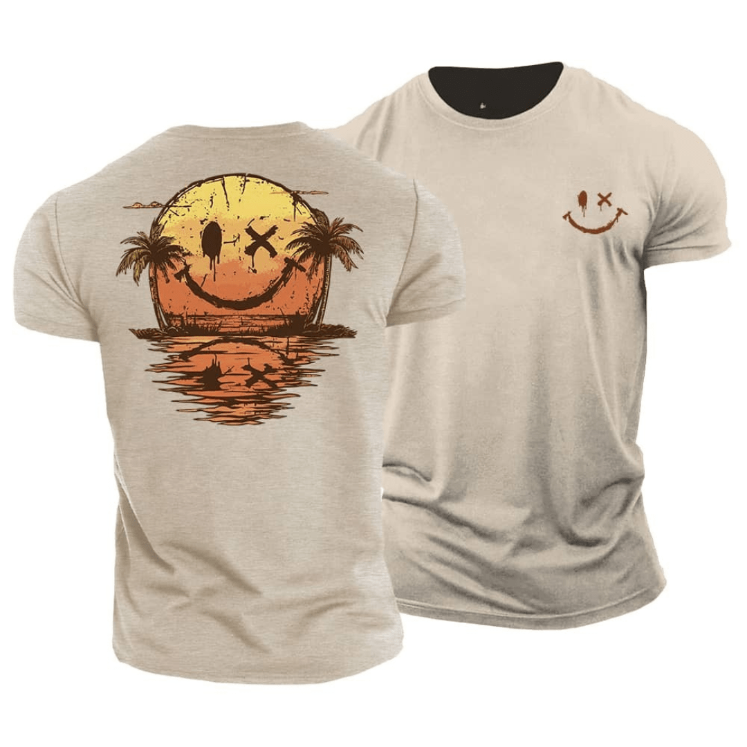 T-shirt Smiley d’Été – Léger & Respirant avec Imprimé Unique