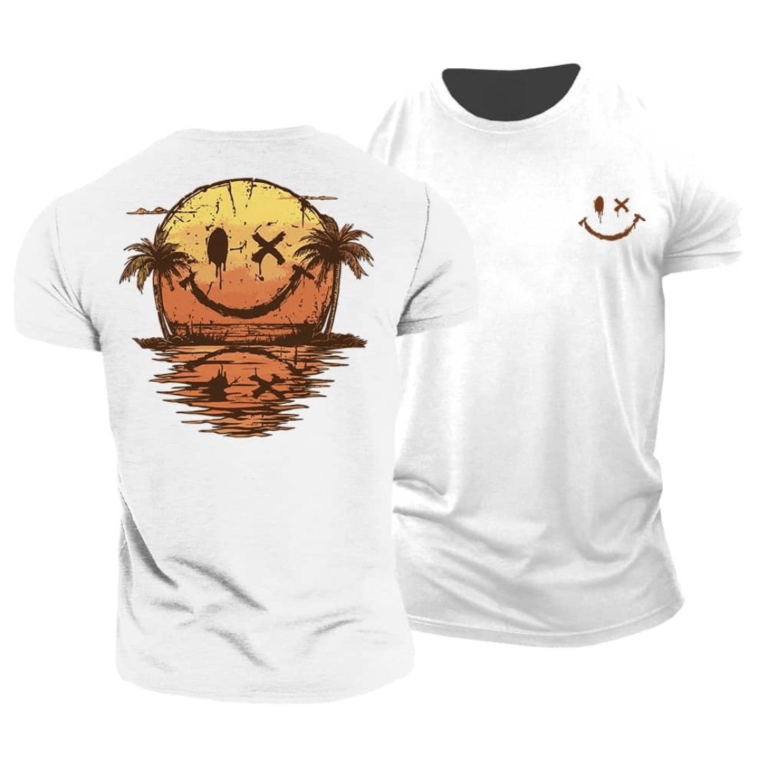 T-shirt Smiley d’Été – Léger & Respirant avec Imprimé Unique