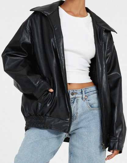 Veste en Cuir PU – Design Durable et Intemporel