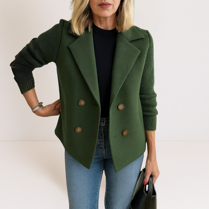 Knitted Elegance Blazer – Structure chic et confort ultime