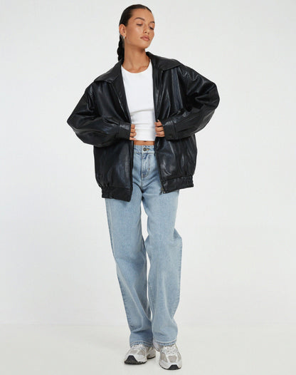 Veste en Cuir PU – Design Durable et Intemporel