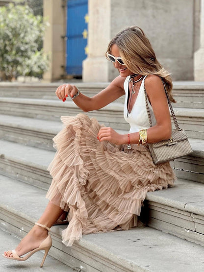 Jupe Maxi en Tulle – Élégance Légère et Aérienne