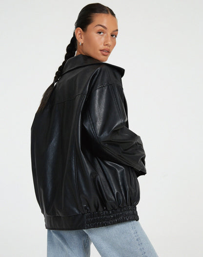 Veste en Cuir PU – Design Durable et Intemporel