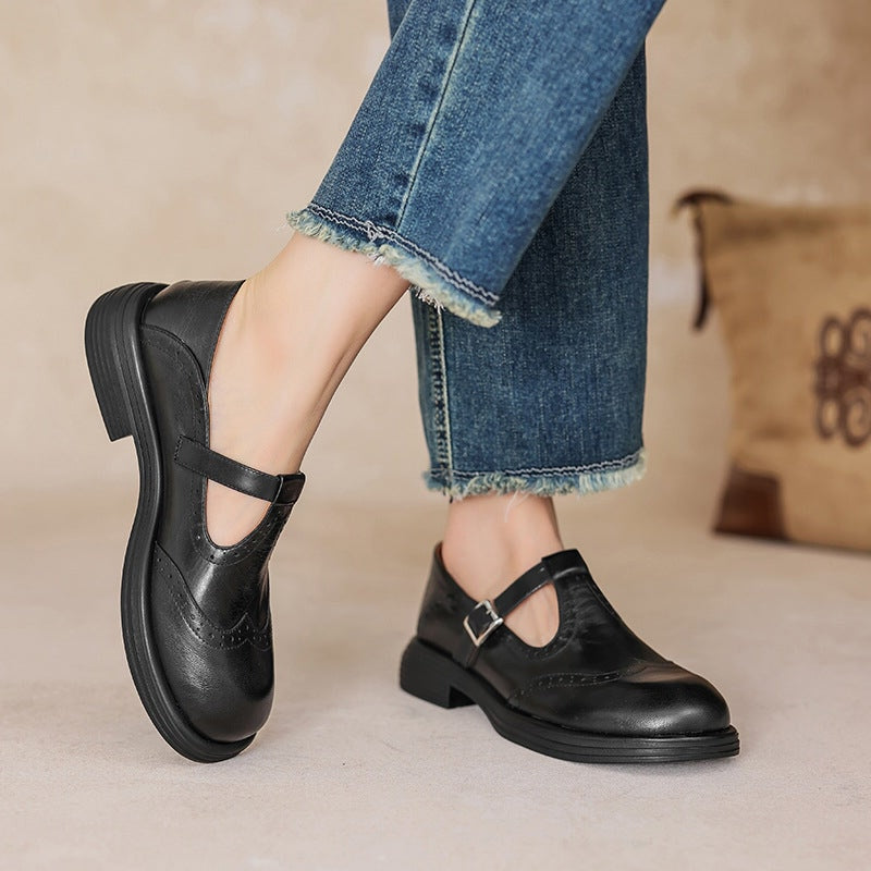 Mary Janes – Confort Vintage avec Bride T & Détail Fleur