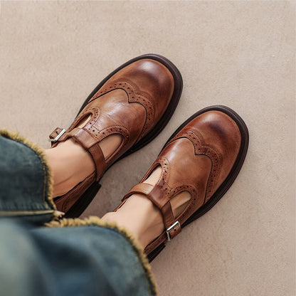 Mary Janes – Confort Vintage avec Bride T & Détail Fleur