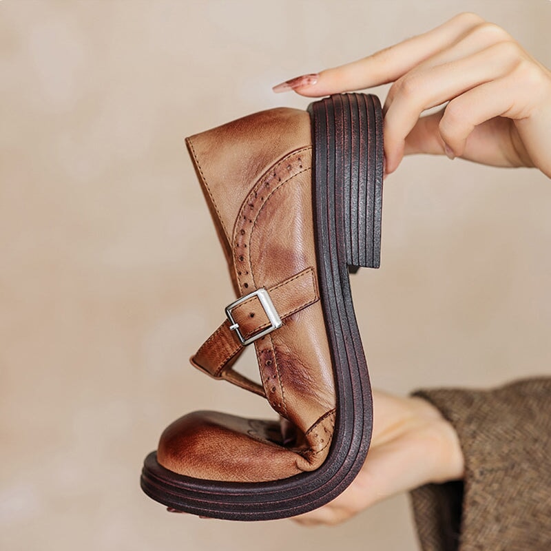 Mary Janes – Confort Vintage avec Bride T & Détail Fleur