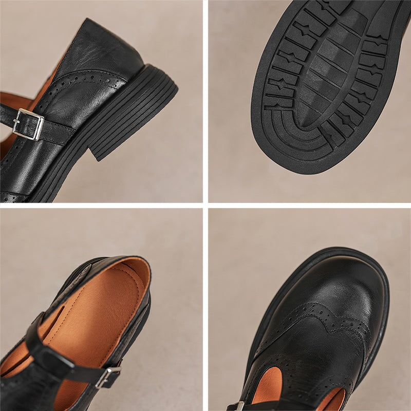 Mary Janes – Confort Vintage avec Bride T & Détail Fleur