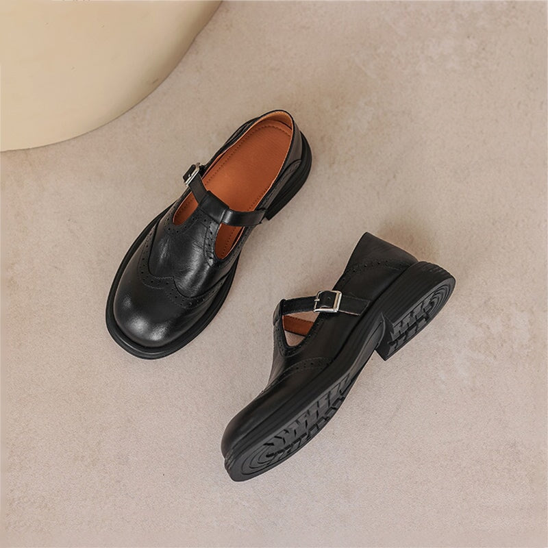 Mary Janes – Confort Vintage avec Bride T & Détail Fleur