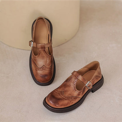 Mary Janes – Confort Vintage avec Bride T & Détail Fleur