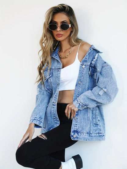 Veste en Jean Oversize – Style intemporel & confort absolu